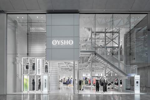Exterior of Oysho's Westfield London store